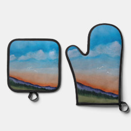 Graceful Gloing Hills Ofenhandschuh & Topflappen-Set