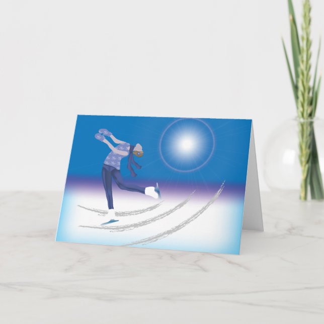 Graceful Ice Skater Feiertagskarte (Vorderseite)