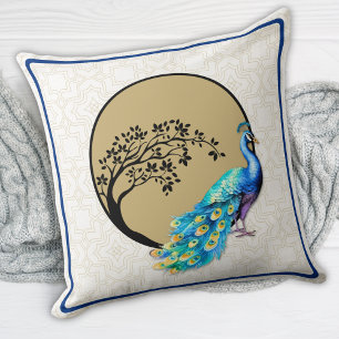 Graceful Peacock Decorative Throw Kissen