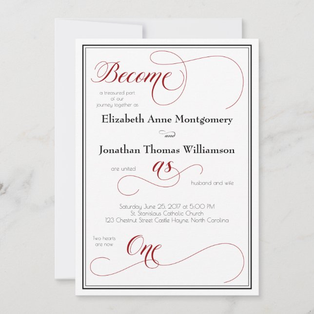 Graceful Red wird als eine Christliche Hochzeitska (Vorderseite)