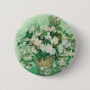 Graceful Rose in einer Vase von Vincent van Gogh Button