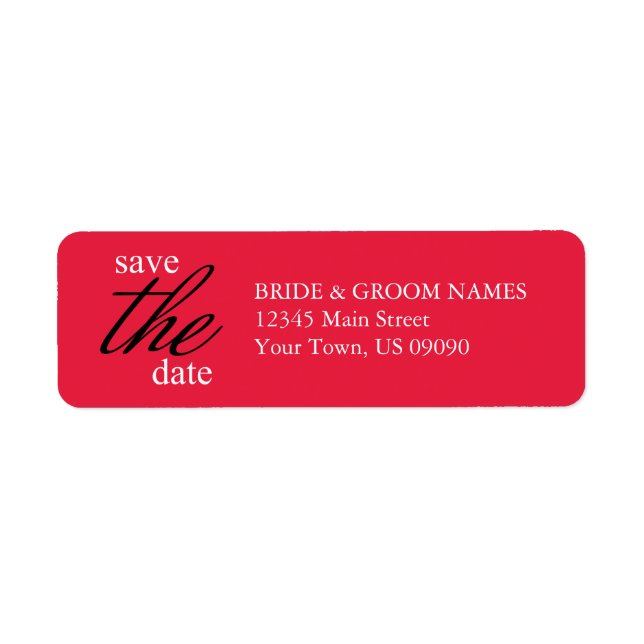 Graceful Save the Date Address Labels (rot) (Vorne)