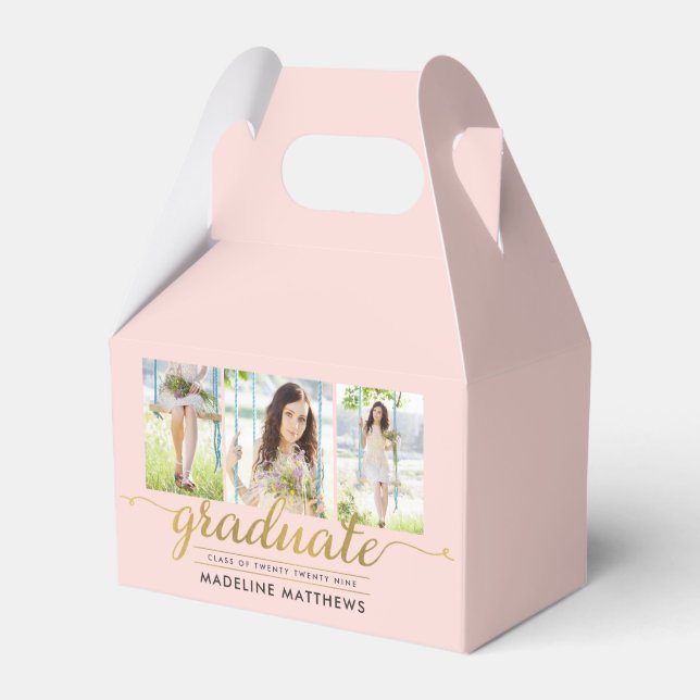 Graceful Script Graduation Party Gevor Box Geschenkschachtel (Vorderseite)