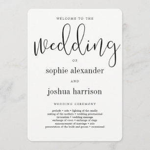 Graceful Script Wedding Zeremony Programm Black