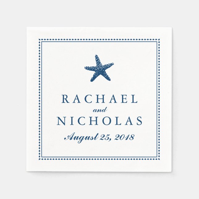 Graceful Starfish | Hochzeit Serviette (Vorderseite)