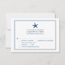 Graceful Starfish | Hochzeitsrabatt mit Menüauswah RSVP Karte