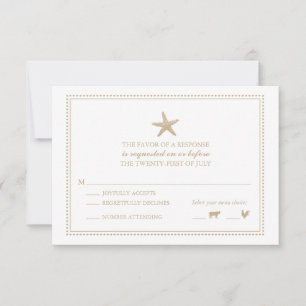 Graceful Starfish HochzeitsrSVP RSVP Karte