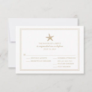 Graceful Starfish HochzeitsrSVP RSVP Karte