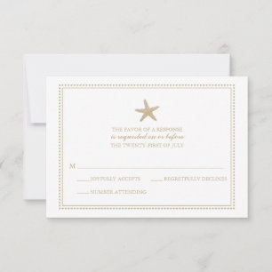 Graceful Starfish HochzeitsrSVP RSVP Karte