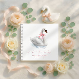Graceful Swan Baby Shower Guest Book Notizbuch