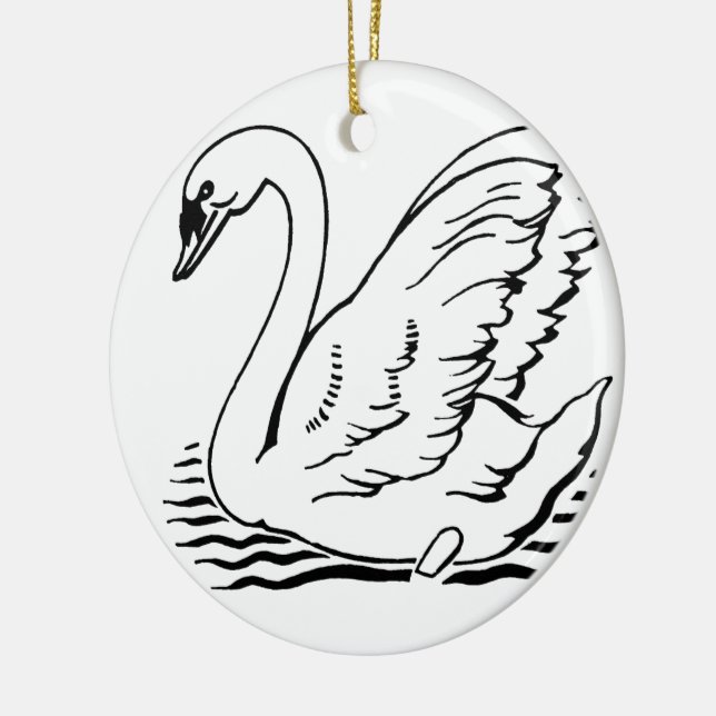 Graceful Swan Keramik Ornament (Links)