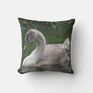 Graceful Swan on Water Pillow Kissen