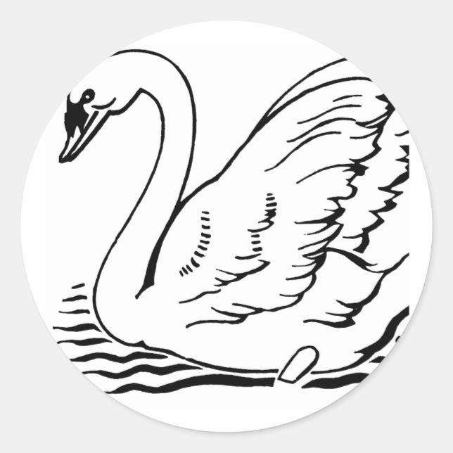 Graceful Swan Runder Aufkleber (Vorderseite)