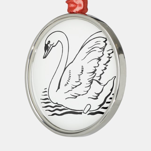 Graceful Swan Silbernes Ornament (Links)