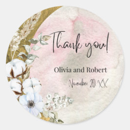 "Graceful & Timeless Danke Gastgeschenk Hochzeit R Runder Aufkleber