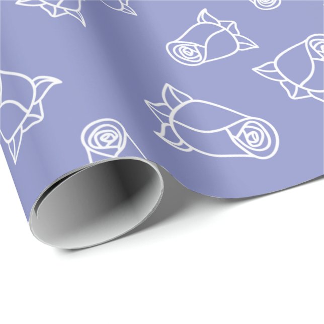 Graceful Wedding Rose Einfaches Design nahtlos Geschenkpapier (Rolleneckpunkt)