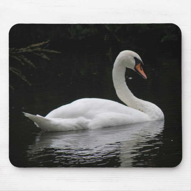 Graceful White Swan Mousepad (Vorne)