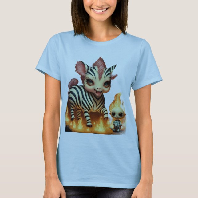 "Graceful Zebras: Familiensprint durch den Savann T-Shirt (Vorderseite)