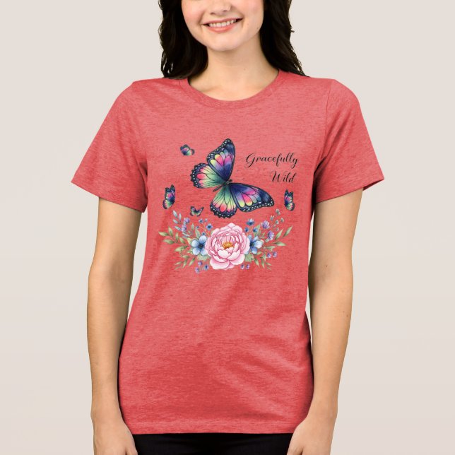 'Gracefully Wild'- dgn by Maaya Prints, Women's Tri-Blend Shirt (Vorderseite)