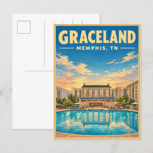 Graceland Memphis Tennessee Vintage Reisegeschenke Postkarte