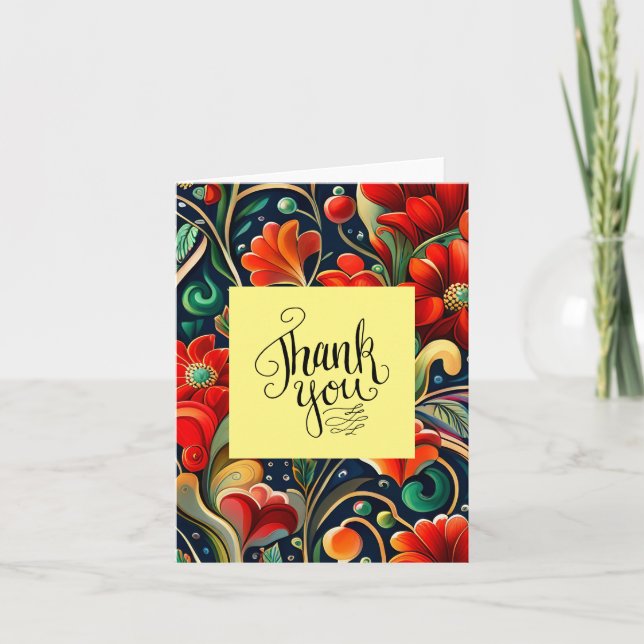 Grâces vibrantes : Fleurs rouges et Cartes de reme (Devant)