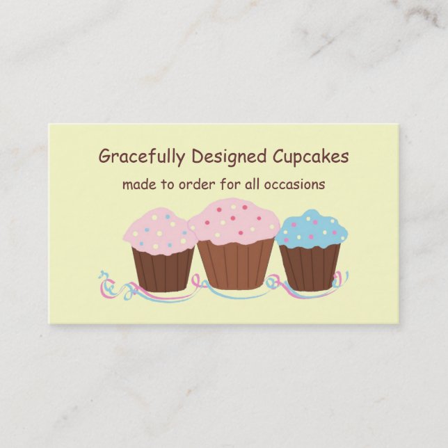 Gracevoll entworfene Cupcakes Visitenkarte (Vorderseite)