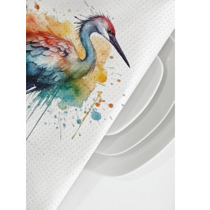 Gracful Crane: Wasserfarben Kunst, Brauch Geschirrtuch