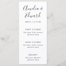 Gracful Delicate Blush Wedding Menu Card Menükarte
