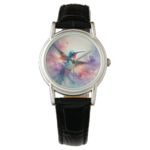 Gracful Hummingbird in Wasserfarbe Armbanduhr