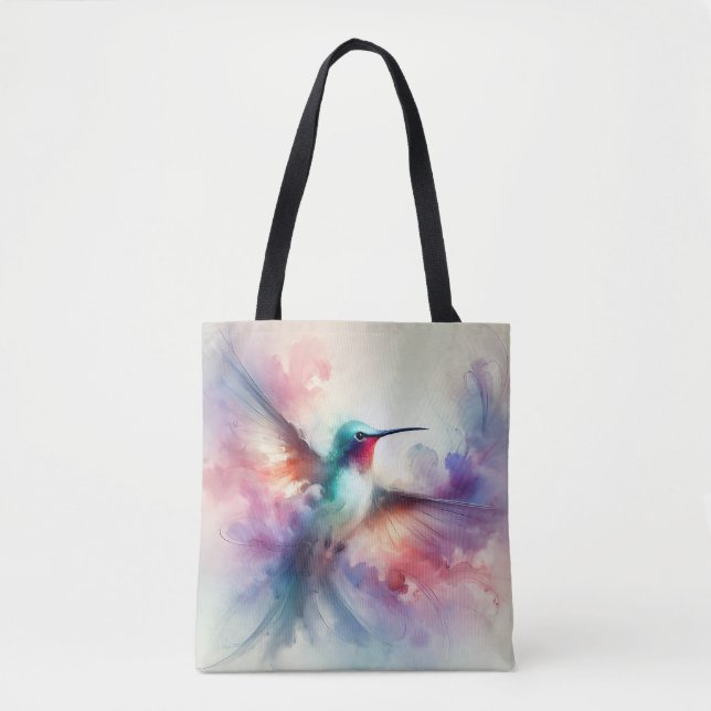 Gracful Hummingbird in Wasserfarbe Tasche (Vorderseite)