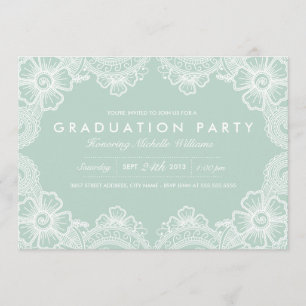 Gracful Lace Grad Party Einladung