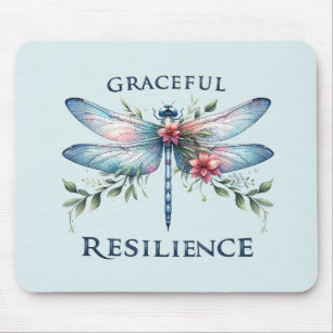 Gracful Resilience - Artistic Dragonfly Mousepad