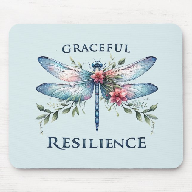 Gracful Resilience - Artistic Dragonfly Mousepad (Vorne)