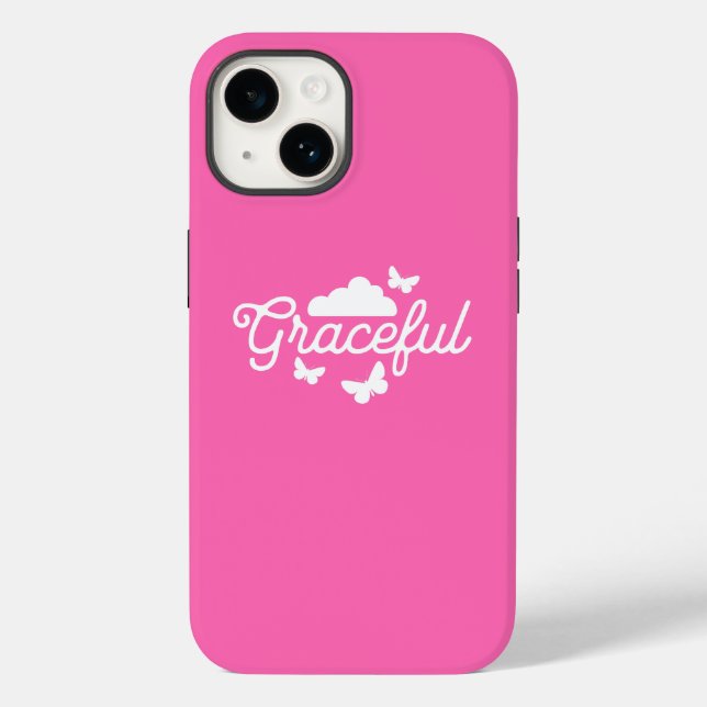 Gracful - rosa Telefonzelle Case-Mate iPhone 14 Hülle (Rückseite)
