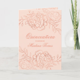 Gracful Rose Gold & Blush Rosa Blumenkohl Quincean Einladung