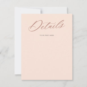 Gracful Script Hochzeitsblush Details Einschließen RSVP Karte