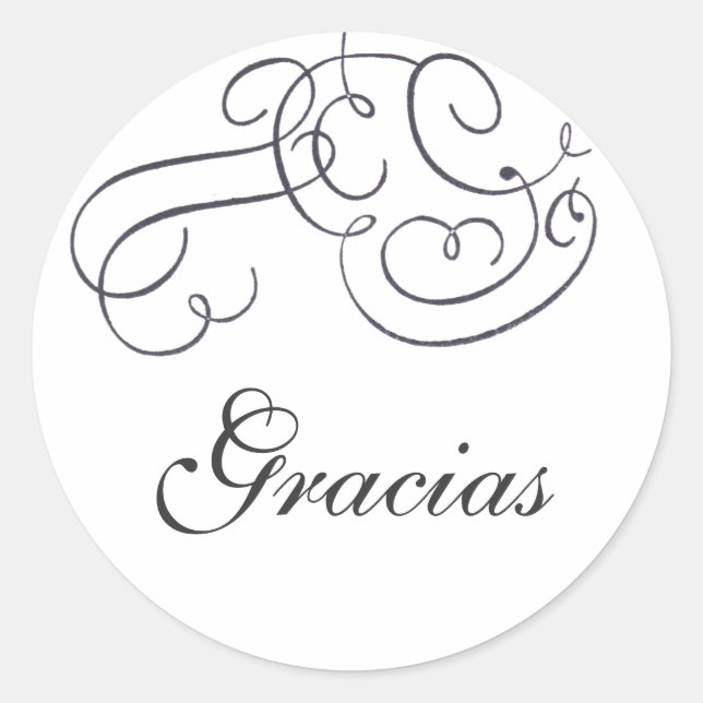 Gracias-Aufkleber Runder Aufkleber (Vorderseite)