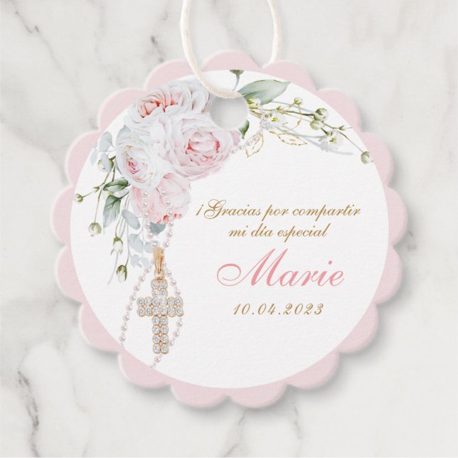 ¡Gracias Bautizo Niña Geschenkanhänger (Vorderseite)