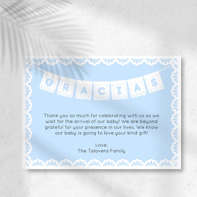 Gracias Cielito Lindo Blue Baby Dusche Vielen Dank Einladung (Von Creator hochgeladen)