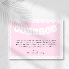 Gracias Cielito Lindo Pink Baby Dusche Vielen Dank Einladung