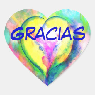 Gracias Corazon Etiqueta Engomada Herz-Aufkleber