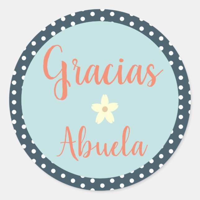 Gracias/Danke, Spanisch Sticker für Oma (Vorderseite)