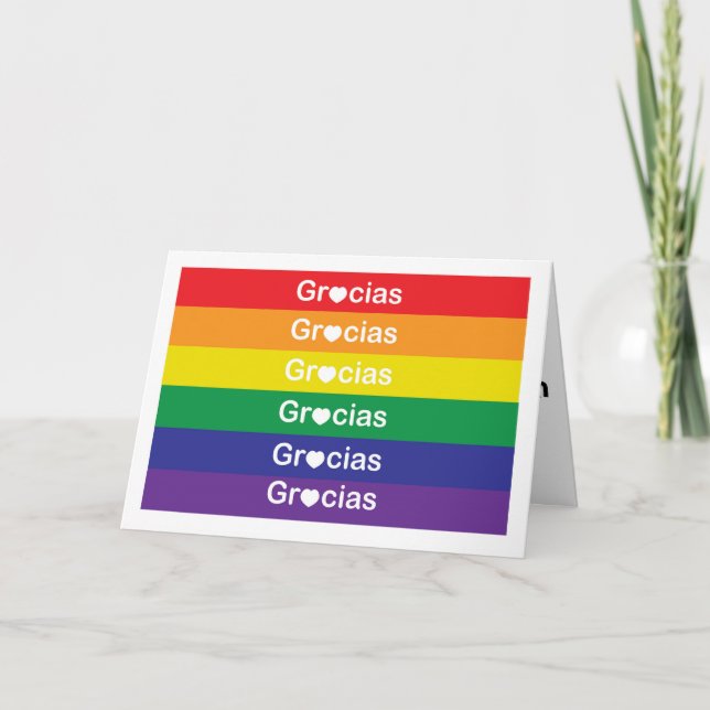 Gracias danken Ihnen, die spanische bunte Karte (Vorderseite)
