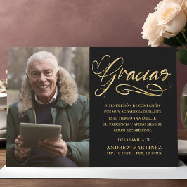 Gracias Elegant Foto Spanisch Beerdigung Dankeskarte