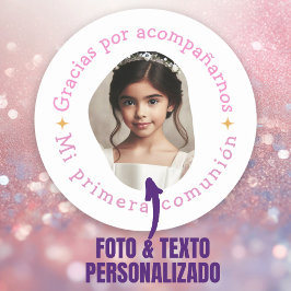 Gracias por acompañarnos mi primera comunión foto runder aufkleber