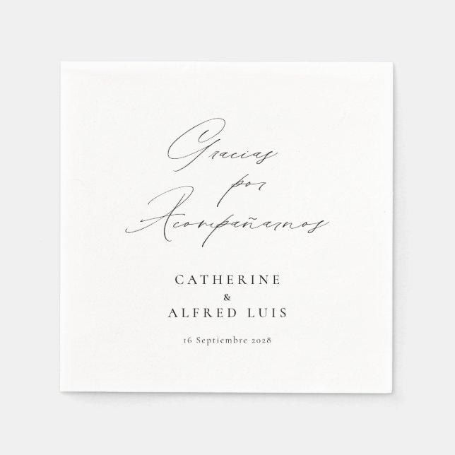 Gracias por Acompañarnos Nuestra Boda Wedding Serviette (Vorderseite)