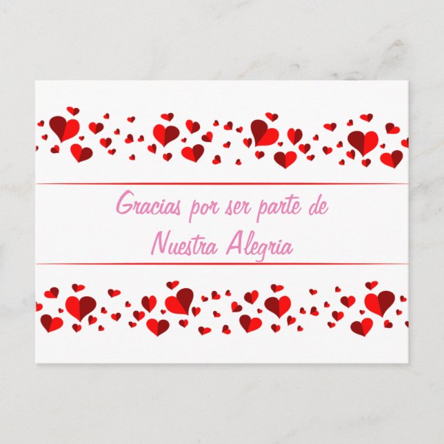 Gracias por ser parte de Nuestra Alegria Note Card Postkarte (Vorderseite)