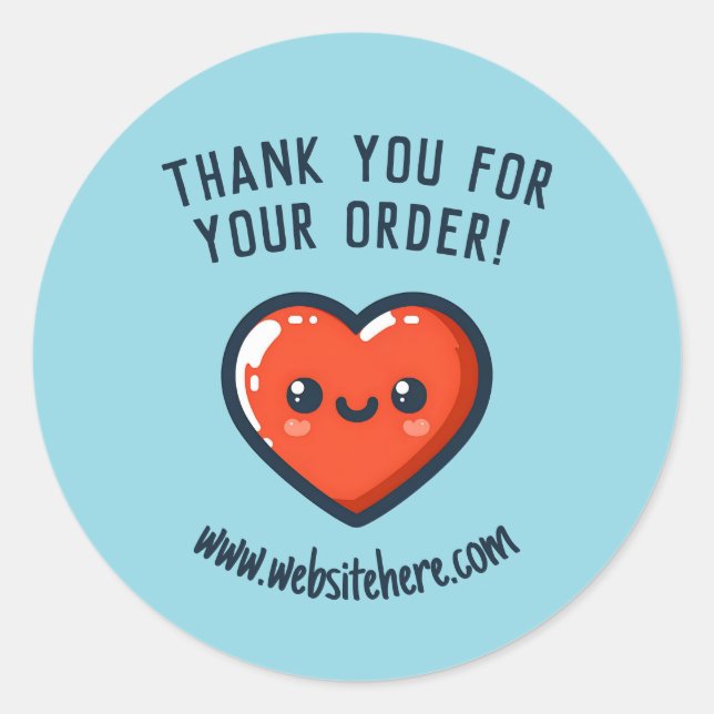 Gracias Por Tu Compra Corazón Kawaii Runder Aufkleber (Vorderseite)