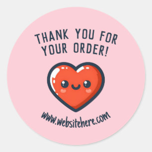 Gracias Por Tu Compra Corazón Kawaii Runder Aufkleber
