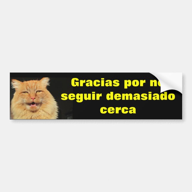 Gracias pour no seguir demasiado cerca autoaufkleber (Vorne)